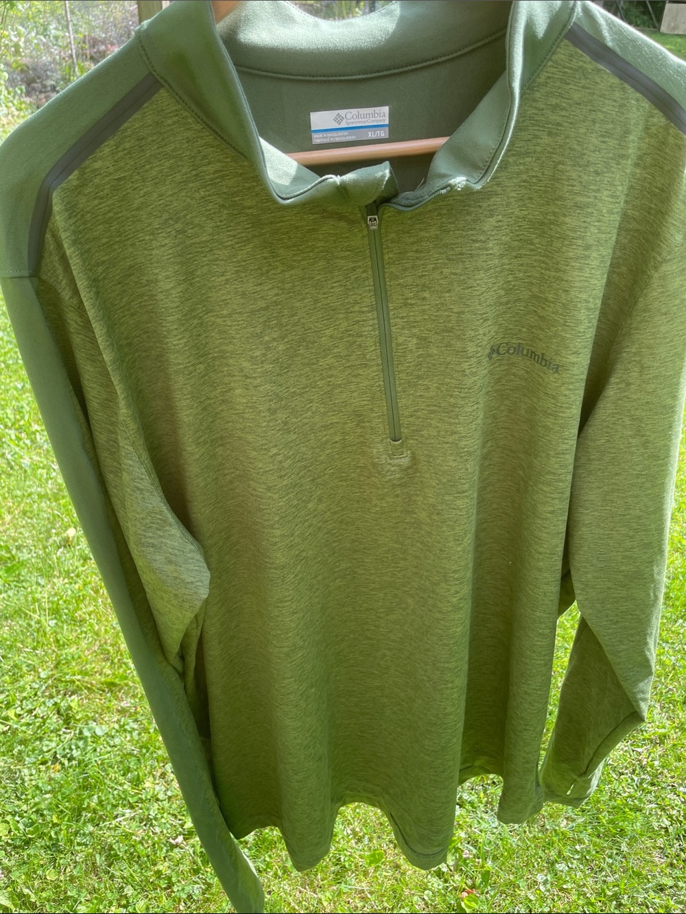 Columbia Green Heather Quarter-Zip Pullover